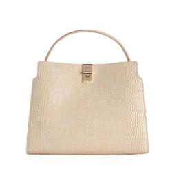 White Luxury Crocodile Vegan Shoulder Bags Pu Leather Women's Hand Bags Customized Logo Ladies Handbags