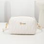 2024 Ladies Fashion Embroidered Cosmetic Bag V-Grain Wavy Diagonal Design Single Handle Portable for Foreign Trade Wholesale