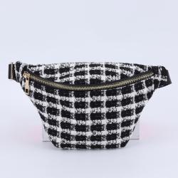 Keymay Wholesale Custom Fashion Checked Fanny Pack Shoulder Bag Plaid Waist Pack Crossbody Women's Chest Bags