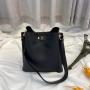 Genuine Leather Bucket Tote Bag 2021 Brand Fashion Litchi Pattern Ladies Sling Handbags Trendy Luxury Shoulder Bag Women