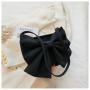 New Fashionable Retro Lady Bags Custom Bolsos Pure Color Ins Trend Shoulder Bag Zipper Simple Bow Pu Leather Underarm Bag