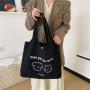 Wholesale Simple Illustration Printed Shoulder Bag Dual Purpose Portable Large Capacity Casual Shopping Handbag