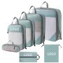 wholesale custom printing travel package cloth storage bag travel waterproof organizer pouch 7 set packing cubes for suitcases