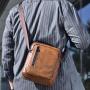 WTB065 Crossbody Bag for Men Lifestyle Casual Vintage PU Leather Shoulder Bag Small Messenger Bag for Travel Work Business