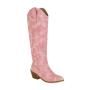 Women's Embroidered Western Cowboy Boots Knee High Stitching Almond Toe Medium Chunky Heel Pointy Toe Fashion Retro Classic Boot