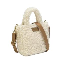 2024 Custom Logo Faux Fur Bucket Bag Handbag For Women Ladies Mini Sherpa Purse