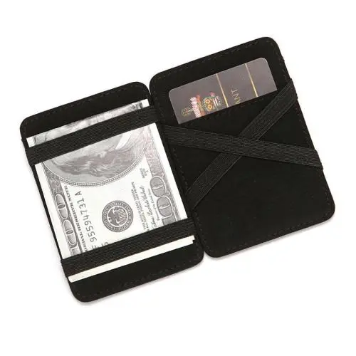 ZHF004 Cross-border PU Men's Creative Magic Wallet Solid Color Women's Card Bag Men's Wallet Spot Wholesale