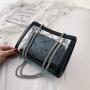 Most Popular Transparent Clear PVC Women Handbags Chain Strap Fashion Ladies Shoulder Bags Tote Bag