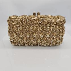 New hollowed out metal rhinestone bag inlaid evening bag banquet crystal bags handbags ladies clutch purse for women luxury