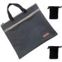 Gelory Paper Files Notebook Organizer Bag Waterproof Zipper Document Bag with Handle and Meeting Office Organizer Briefcase