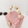 Custom 2024 Mini box Banquet Clutch Purse Mini Wedding bag With Chain New Women Full Side Colorful Stone Evening Handbag