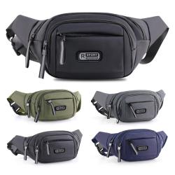 Large Capacity PU Sports Business Crossbody Fanny Pack Multifunction Waterproof Adjustable Chest Waist Bag With 5-zipper Pockets