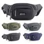 Large Capacity PU Sports Business Crossbody Fanny Pack Multifunction Waterproof Adjustable Chest Waist Bag With 5-zipper Pockets