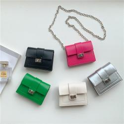 2024 New Design Purse and Handbag PU Leather Women Shoulder Bag Card Bag Fashion Plain Small Sling Crossbody Wallet Mini Bag