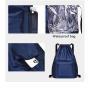 Unisex Solid Drawstring Gym Fitness Yoga Backpack Portable Foldable Casual Fitness Exercise Daypack with Multi Pocket