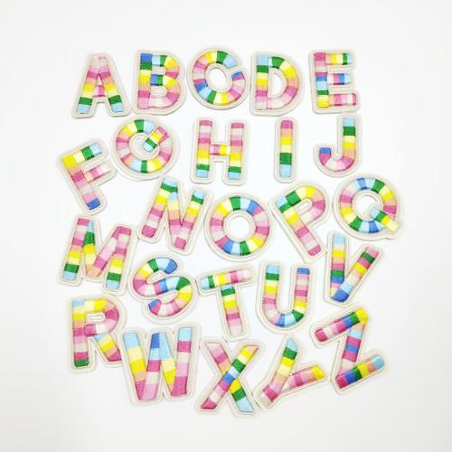 Fashion Cute Self-adhesive Varsity Alphabet Sew On Chenille Repair Embroidery Letter Patch Rainbow Letter Patches Custom Patches