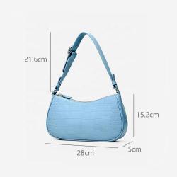 New Arrival Crocodile Embossed Fashion Womens Underarm Bags Quality Metal Chain Luxury Vegan Fashion Ladies Shoulder Bags