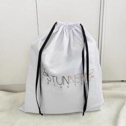 Custom Logo Printing White Large Dust Cotton Twill Bag For Handbag Drawstring  Cotton Dust Packaging Shopping Bag