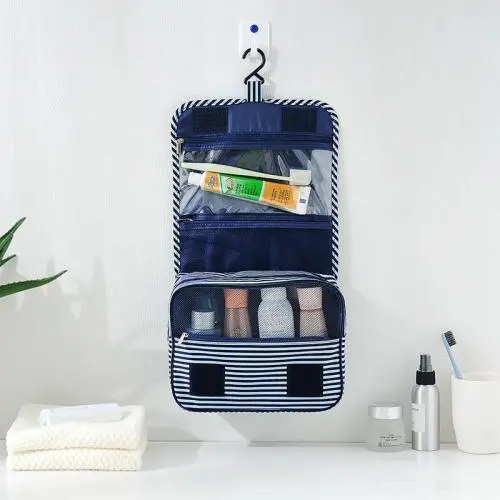 Gelory Large-Capacity Portable Hanging Cosmetic Bag Folding Storage Bag Travel Toilet Bag