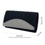Shiny Pleated Crossbody Shoulder Handbag Clutch Evening Bag Handmade Rhinestone Evening Bags For Party