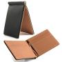 Customized PU Leather Men's Wallet with Money Clip Business Card Holder Solid Pattern Unisex Designer Purse