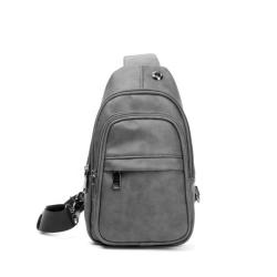 Sling Backpack Canvas Crossbody Hiking Bag With PU And Large Capacity Lightweight For Outdoor Activities