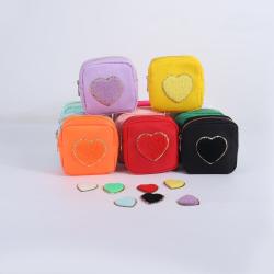 Keymay Valentine's Day Gift Nylon Pouch Cute Mini Makeup Bag Toiletries Bag Travel Organizer Cosmetic Bag Custom Logo