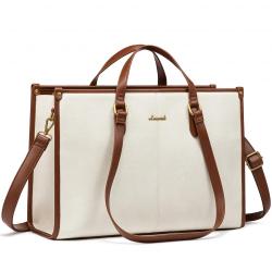 LOVEVOOK 2024 Hot Sale Vintage Leather Computer Bag Business Handbag Large Capacity Laptop Tote Work Bags Laptop Bag for Women