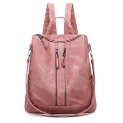 Classic solid color women's large capacity backpack