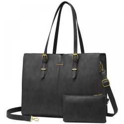 LOVEVOOK custom logo Waterproof leather tote bags large 15.6 17in women laptop bags for Business Office Computer shoulder bags