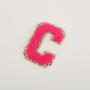 Factory Direct Sale Custom Designer Glitter Large Self Adhesive Bags Chenille Letter Patches