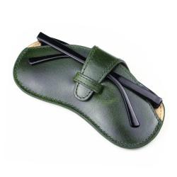 Custom 2024 Oiled Waxed Genuine Leather Glasses Bags Fashion Handbag Sun Glass Pouch