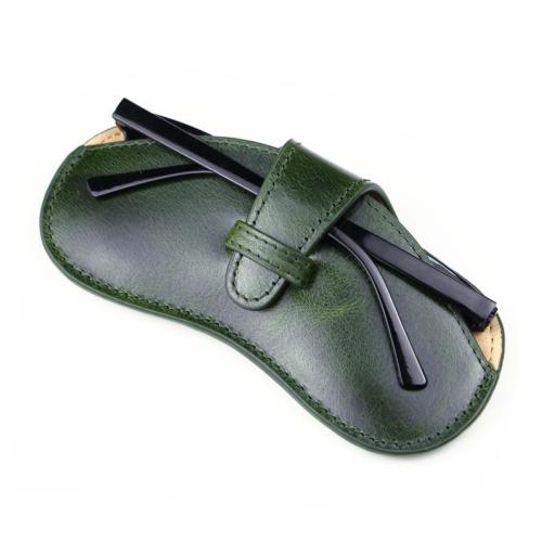Custom 2024 Oiled Waxed Genuine Leather Glasses Bags Fashion Handbag Sun Glass Pouch