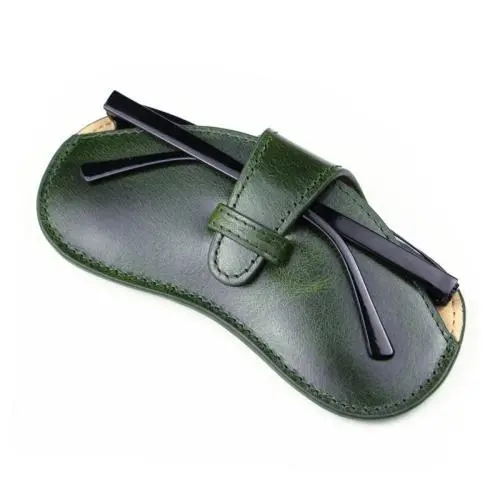 Custom 2024 Oiled Waxed Genuine Leather Glasses Bags Fashion Handbag Sun Glass Pouch