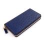 OEM Dompet Custom Luxury Design High End Quality Women Genuine Ostrich Skin  Leather Long Zip Zipper Clutch Wallet  Purse