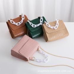 Crocodile print small square bag crossbody women's shoulder bags wholesale small bag thick chain handbag female