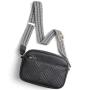Wholesale multi-zipper small cross body bag custom logo wide shoulder strap mobile phone wallet leather shoulder bag for ladies