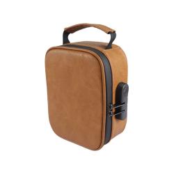 PU leather carbon fiber line smell proof duffel bag case pouch container for accessories grinder storage