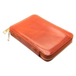 Customized A5 genuine leather travel organizer holder wallet zipper folder portfolio