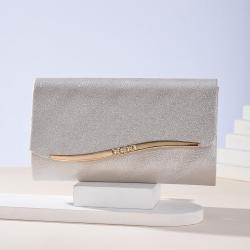 Wholesale rectangle evening bag pleated handbag banquet party clutch bag glitter pouch crystal bags for women