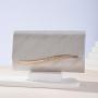 Wholesale rectangle evening bag pleated handbag banquet party clutch bag glitter pouch crystal bags for women