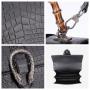 2024 Designer Ladies Bamboo Handle Handbags Famous Brands Matched Crocodile Leather Shoulder Crossbody Bags For Women Luxury