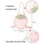 Strawberry shape custom ita bag with clear PVC window Pu leather lady girls ita shoulder bags