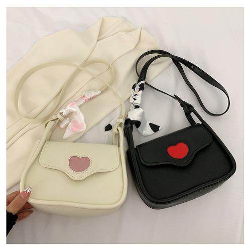 2023 New Ins Versatile One Shoulder Underarm Bag Fashionable Cross Body Small Square Bag Love Magnetic Button Small Square Bag