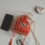 Custom unique design 2024 round ring bucket bag Fashion Embroidery Metal Iron Ring Birdcage Handbag Shoulder Metal Crossbody Bag