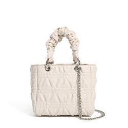 Gentle Niche Design Women'S Bag Fashion Pleated Commuting Solid Color Handbag With Chain Texture Single Shoulder Crossbody Bag