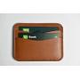 100% full grain vegetable tanned leather card holder wallet slim card holder