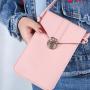 Factory direct lock buckle crossbody bag pu leather touch screen mobile phone wallet women female retro student small money clip