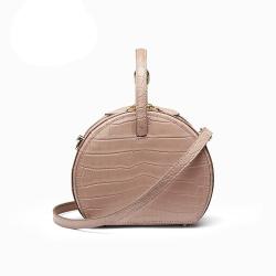 2022 Luxury Crocodile Alligator Leather Round Shape Ladies Handbags Small Women'S Bags Shoulder Crossbody Bag For Women