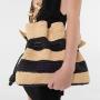 Fashion large capacity paper straw bags ladies shoulder bags handbags summer stripe straw beach bag for women
